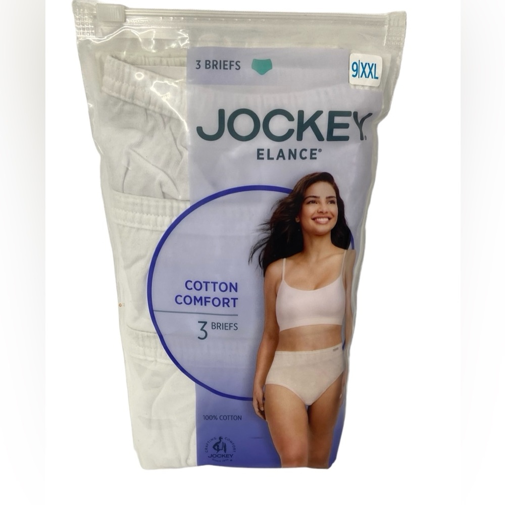 Jockey Elance 100% Cotton Briefs 3 Pairs NWT
